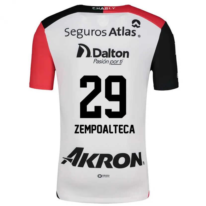 Danxen Børn Karla Zempoalteca #29 Hvid Rød Sort Udebane Spillertrøjer 2024/25 Trøje T-Shirt