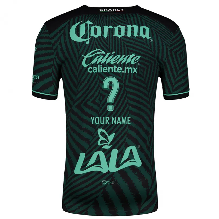 Danxen Børn Dit Navn #0 Sort Grøn Udebane Spillertrøjer 2024/25 Trøje T-Shirt