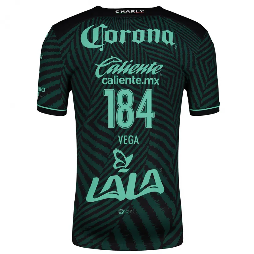 Danxen Børn Luis Vega #184 Sort Grøn Udebane Spillertrøjer 2024/25 Trøje T-Shirt