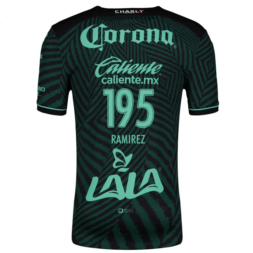 Danxen Børn Jesús Ramírez #195 Sort Grøn Udebane Spillertrøjer 2024/25 Trøje T-Shirt