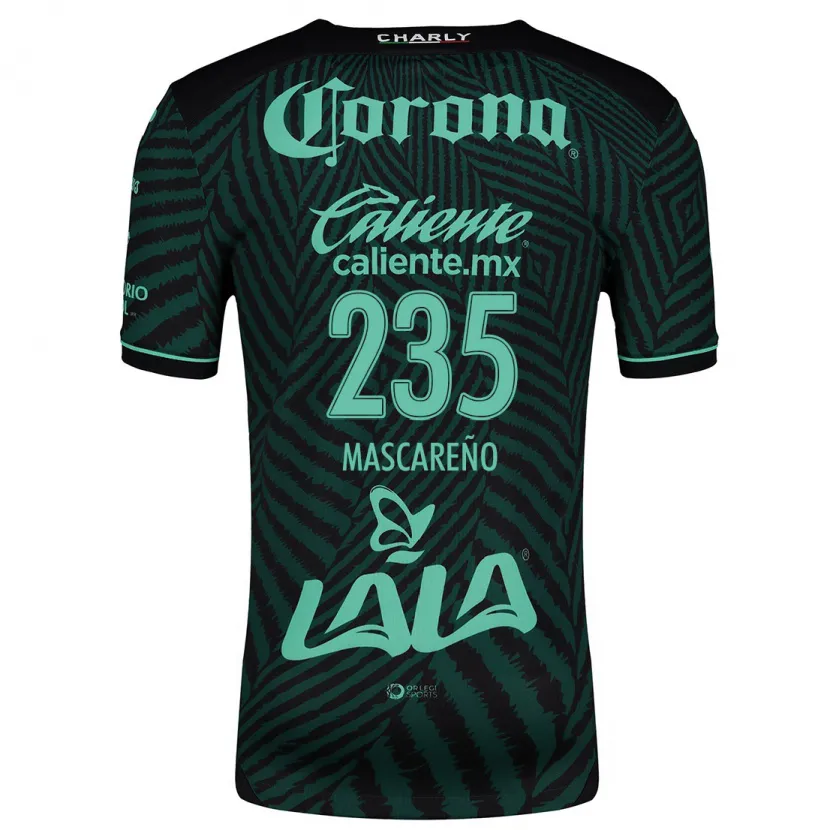 Danxen Børn Luis Mascareño #235 Sort Grøn Udebane Spillertrøjer 2024/25 Trøje T-Shirt