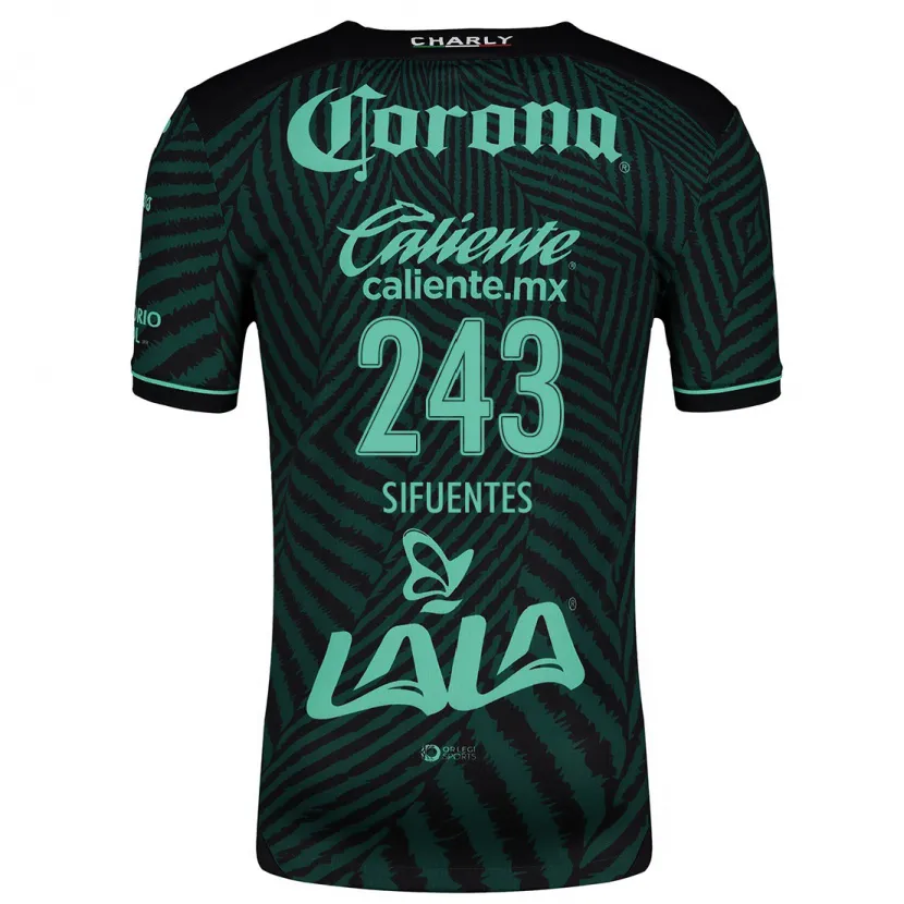 Danxen Børn José Sifuentes #243 Sort Grøn Udebane Spillertrøjer 2024/25 Trøje T-Shirt