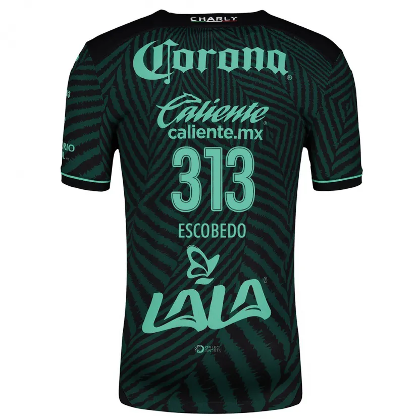 Danxen Børn Rodrigo Escobedo #313 Sort Grøn Udebane Spillertrøjer 2024/25 Trøje T-Shirt