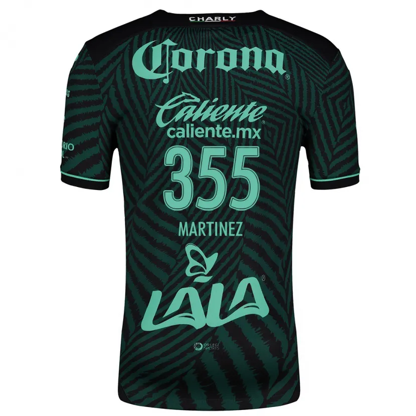 Danxen Børn Leonardo Martinez #355 Sort Grøn Udebane Spillertrøjer 2024/25 Trøje T-Shirt
