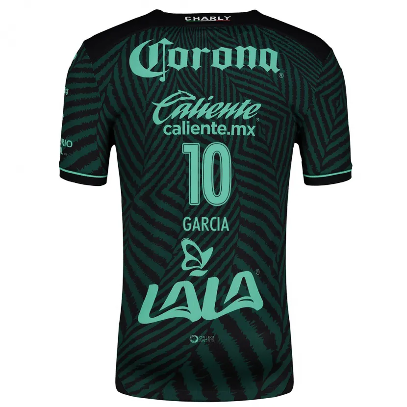 Danxen Børn Daniela García #10 Sort Grøn Udebane Spillertrøjer 2024/25 Trøje T-Shirt