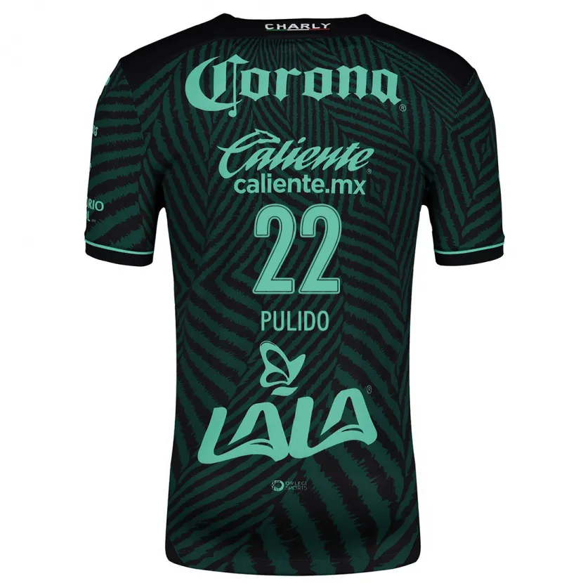 Danxen Børn Sheila Pulido #22 Sort Grøn Udebane Spillertrøjer 2024/25 Trøje T-Shirt