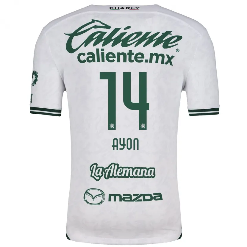 Danxen Børn Ettson Ayón #14 Hvid Grøn Udebane Spillertrøjer 2024/25 Trøje T-Shirt