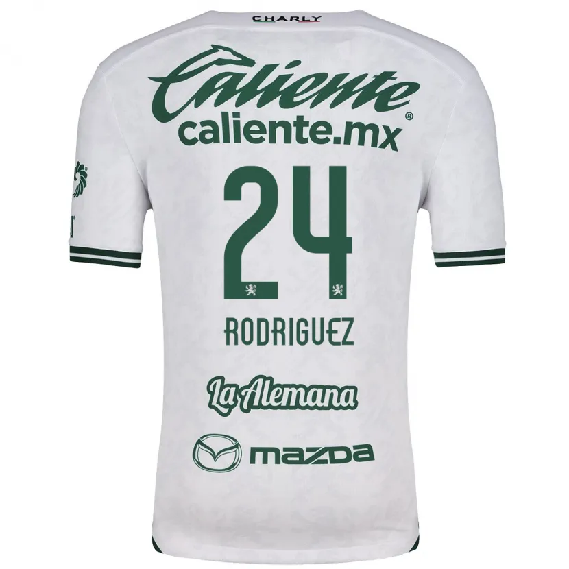 Danxen Børn Osvaldo Rodríguez #24 Hvid Grøn Udebane Spillertrøjer 2024/25 Trøje T-Shirt