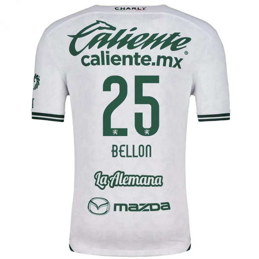 Danxen Børn Paul Bellón #25 Hvid Grøn Udebane Spillertrøjer 2024/25 Trøje T-Shirt