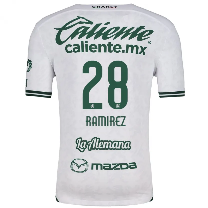 Danxen Børn David Ramírez #28 Hvid Grøn Udebane Spillertrøjer 2024/25 Trøje T-Shirt