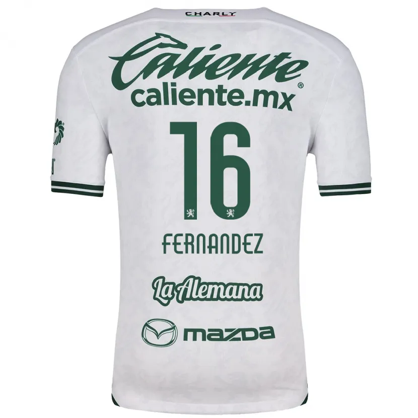 Danxen Børn Omar Fernández #16 Hvid Grøn Udebane Spillertrøjer 2024/25 Trøje T-Shirt