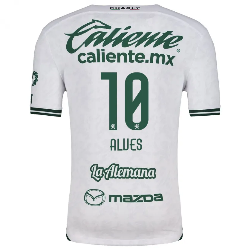 Danxen Børn Maria Alves #10 Hvid Grøn Udebane Spillertrøjer 2024/25 Trøje T-Shirt