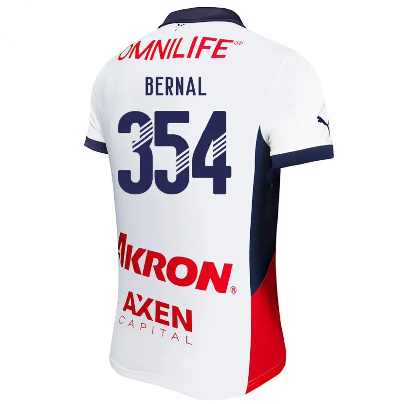 Danxen Børn Carlos Bernal #354 Hvid Rød Blå Udebane Spillertrøjer 2024/25 Trøje T-Shirt