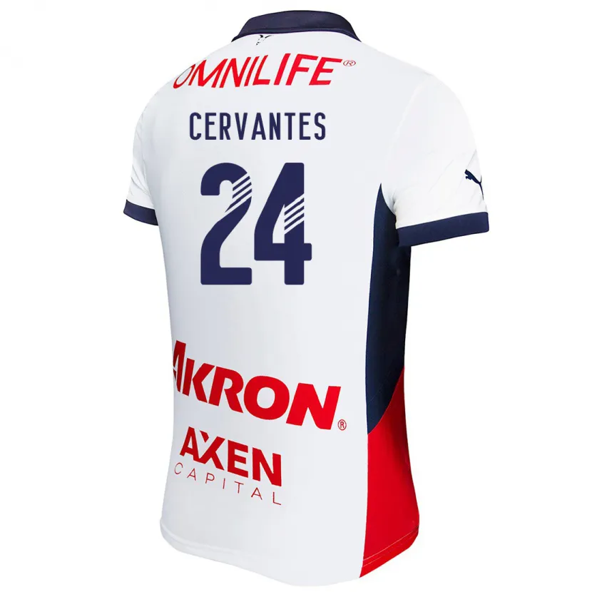 Danxen Børn Alicia Cervantes #24 Hvid Rød Blå Udebane Spillertrøjer 2024/25 Trøje T-Shirt