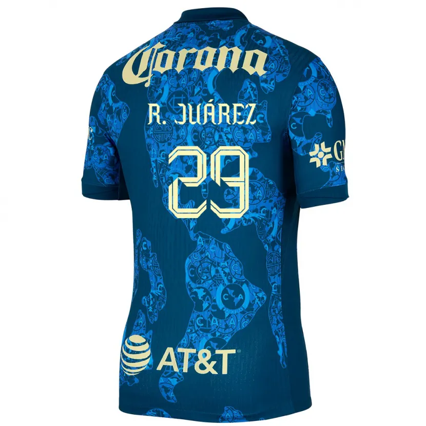 Danxen Børn Ramón Juárez #29 Blå Gul Udebane Spillertrøjer 2024/25 Trøje T-Shirt