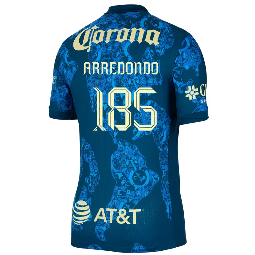 Danxen Børn Aarón Arredondo #185 Blå Gul Udebane Spillertrøjer 2024/25 Trøje T-Shirt