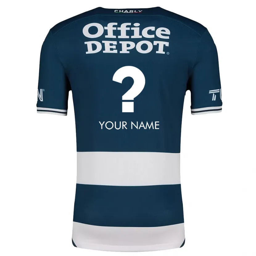 Danxen Mænd Dit Navn #0 Blå Hvid Hjemmebane Spillertrøjer 2024/25 Trøje T-Shirt