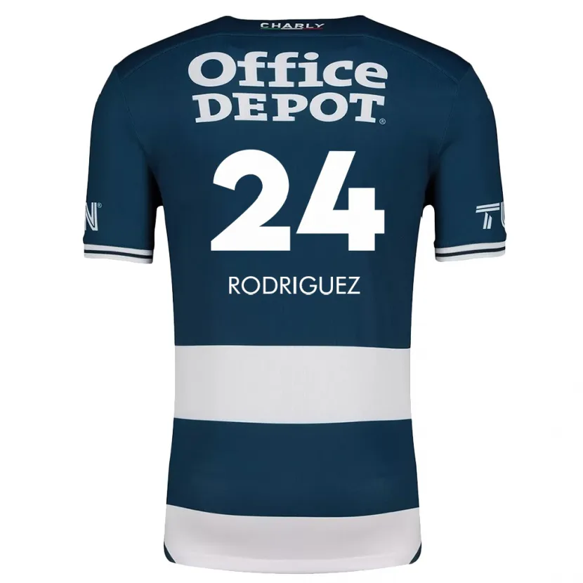 Danxen Mænd Luis Rodríguez #24 Blå Hvid Hjemmebane Spillertrøjer 2024/25 Trøje T-Shirt