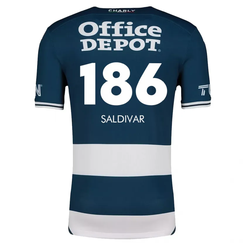 Danxen Mænd José Saldívar #186 Blå Hvid Hjemmebane Spillertrøjer 2024/25 Trøje T-Shirt