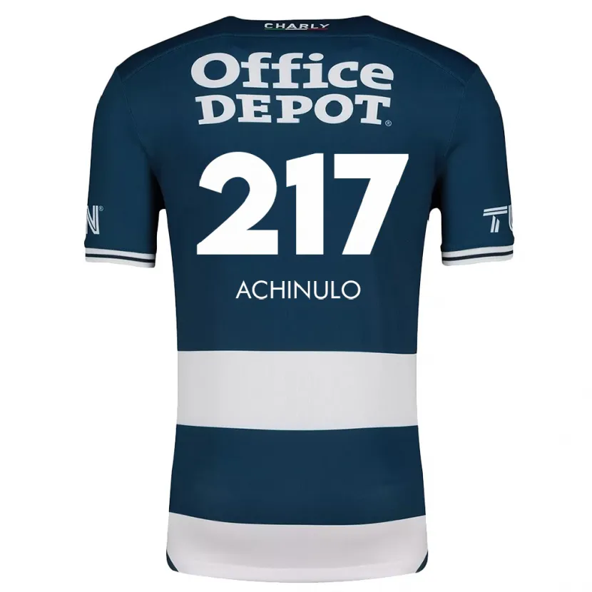 Danxen Mænd Princewill Achinulo #217 Blå Hvid Hjemmebane Spillertrøjer 2024/25 Trøje T-Shirt