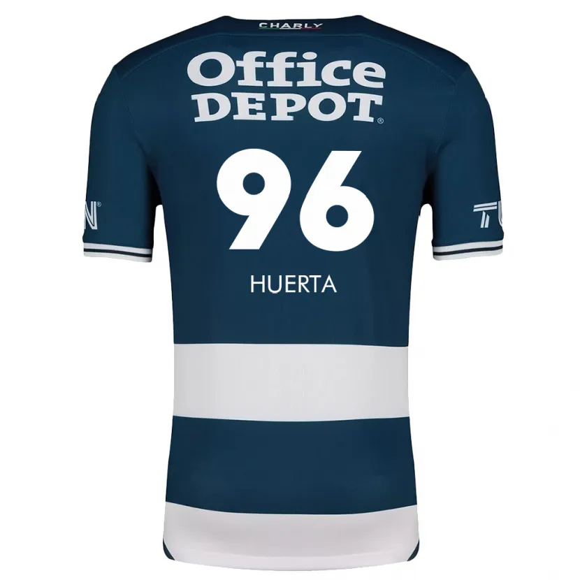 Danxen Mænd Edwin Huerta #96 Blå Hvid Hjemmebane Spillertrøjer 2024/25 Trøje T-Shirt