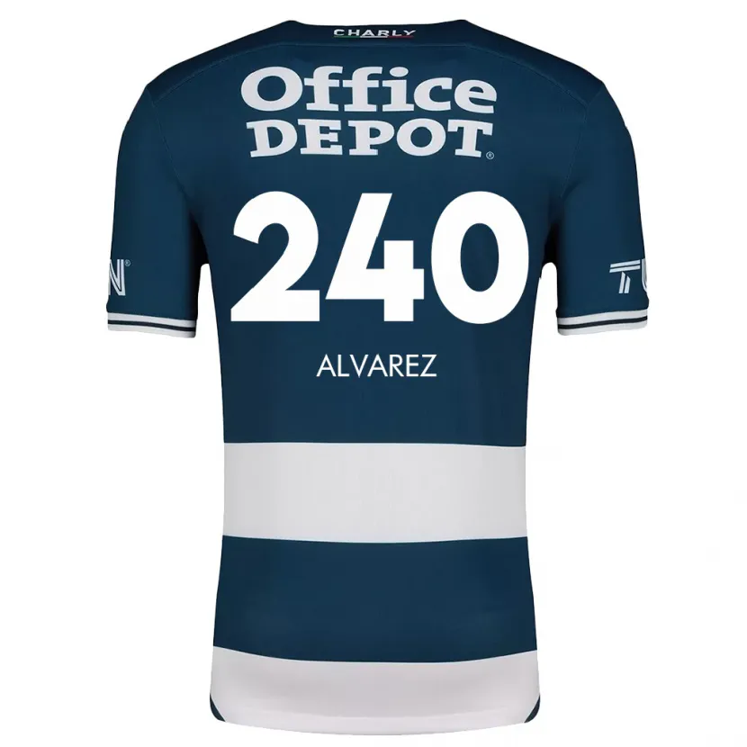 Danxen Mænd Gael Álvarez #240 Blå Hvid Hjemmebane Spillertrøjer 2024/25 Trøje T-Shirt