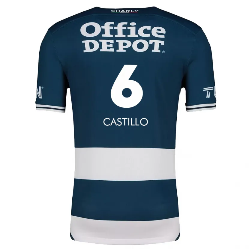 Danxen Mænd Byron Castillo #6 Blå Hvid Hjemmebane Spillertrøjer 2024/25 Trøje T-Shirt