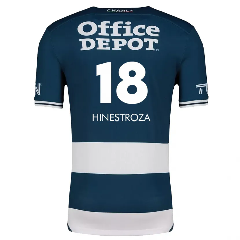 Danxen Mænd Marino Hinestroza #18 Blå Hvid Hjemmebane Spillertrøjer 2024/25 Trøje T-Shirt