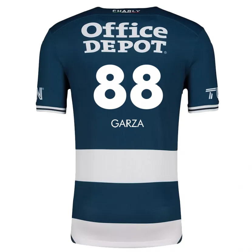 Danxen Mænd Adrián Garza #88 Blå Hvid Hjemmebane Spillertrøjer 2024/25 Trøje T-Shirt