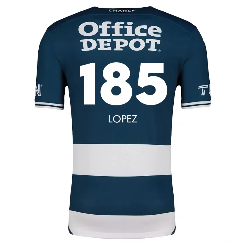 Danxen Mænd René López #185 Blå Hvid Hjemmebane Spillertrøjer 2024/25 Trøje T-Shirt