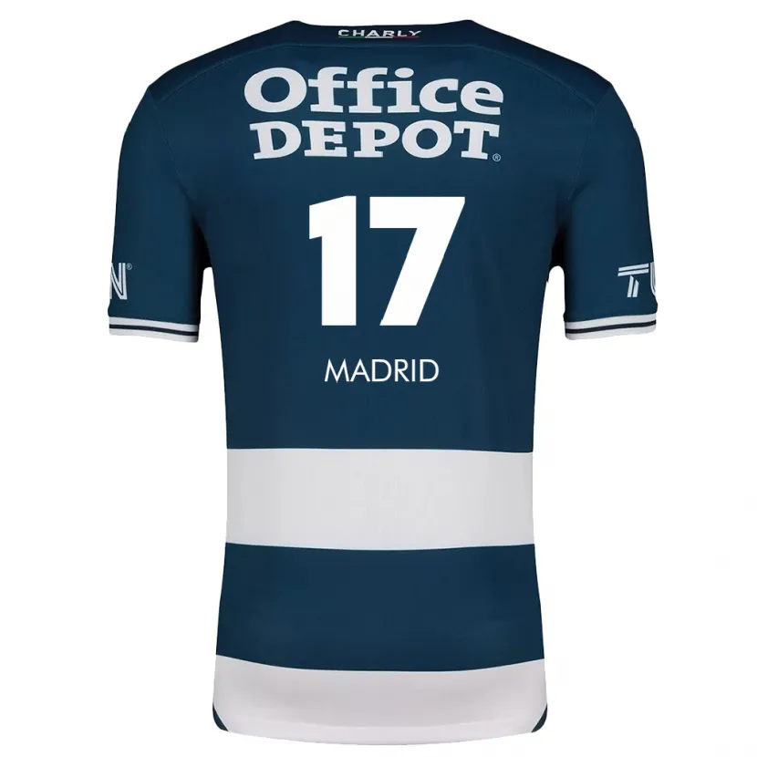 Danxen Mænd Yanín Madrid #17 Blå Hvid Hjemmebane Spillertrøjer 2024/25 Trøje T-Shirt