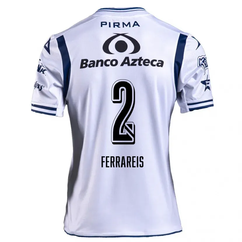 Danxen Mænd Gustavo Ferrareis #2 Hvid Marineblå Hjemmebane Spillertrøjer 2024/25 Trøje T-Shirt