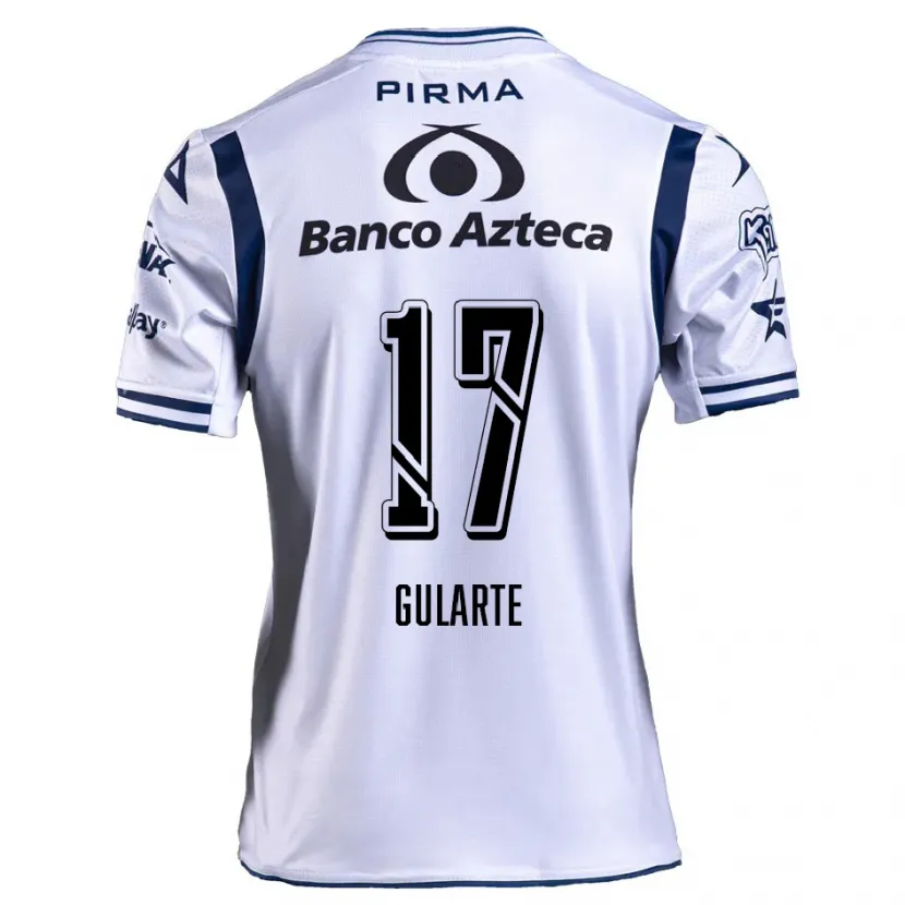 Danxen Mænd Emanuel Gularte #17 Hvid Marineblå Hjemmebane Spillertrøjer 2024/25 Trøje T-Shirt