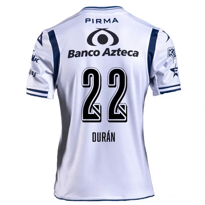 Danxen Mænd Rafael Durán #22 Hvid Marineblå Hjemmebane Spillertrøjer 2024/25 Trøje T-Shirt