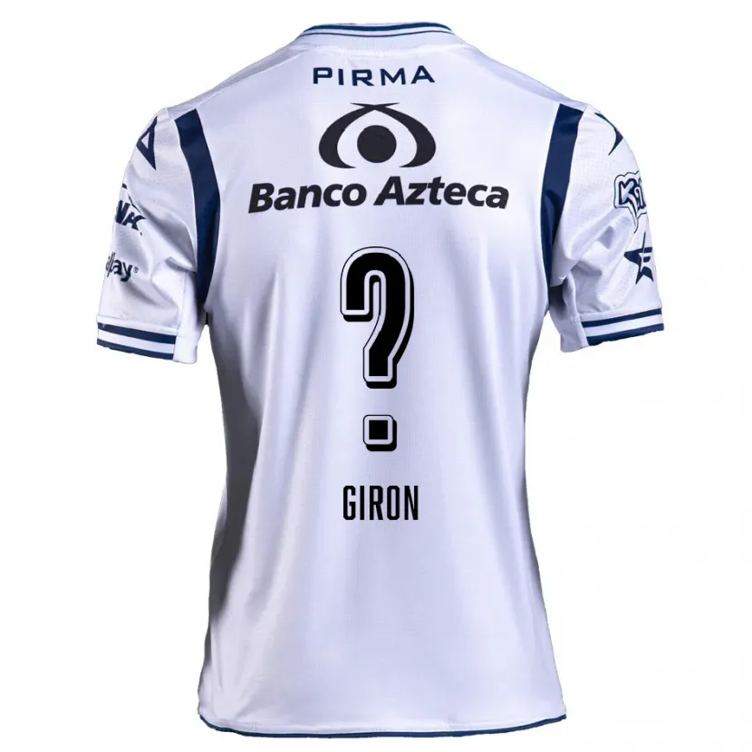 Danxen Mænd Randall Girón #0 Hvid Marineblå Hjemmebane Spillertrøjer 2024/25 Trøje T-Shirt
