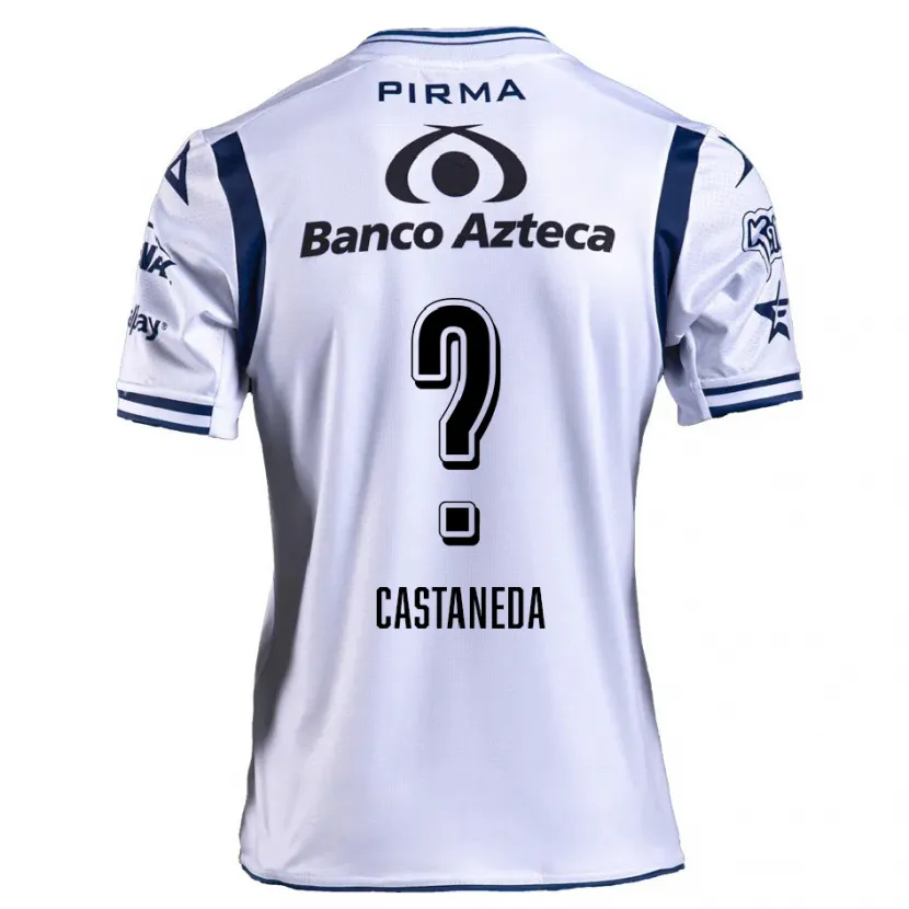Danxen Mænd Christian Castañeda #0 Hvid Marineblå Hjemmebane Spillertrøjer 2024/25 Trøje T-Shirt