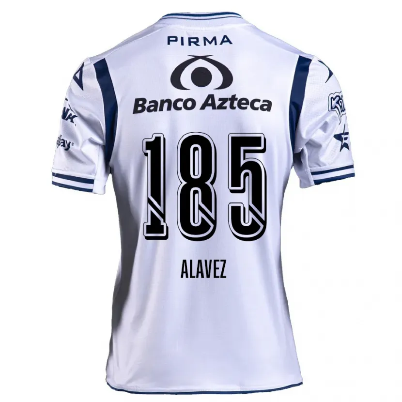 Danxen Mænd Brian Alavez #185 Hvid Marineblå Hjemmebane Spillertrøjer 2024/25 Trøje T-Shirt