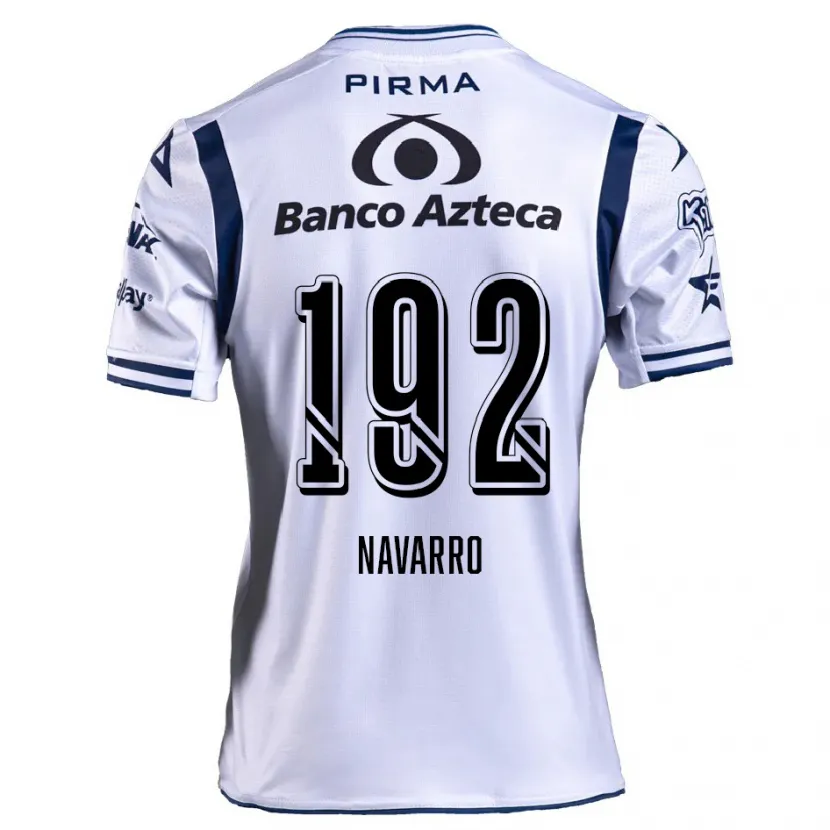 Danxen Mænd Eduardo Navarro #192 Hvid Marineblå Hjemmebane Spillertrøjer 2024/25 Trøje T-Shirt