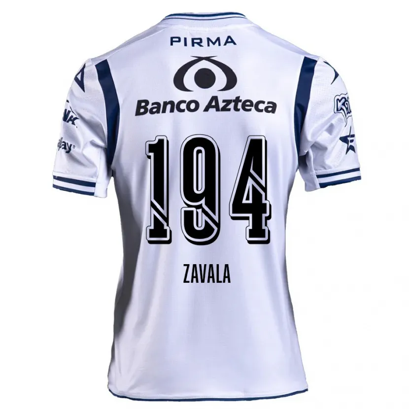 Danxen Mænd Arath Zavala #194 Hvid Marineblå Hjemmebane Spillertrøjer 2024/25 Trøje T-Shirt
