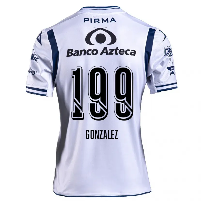 Danxen Mænd Samuel González #199 Hvid Marineblå Hjemmebane Spillertrøjer 2024/25 Trøje T-Shirt