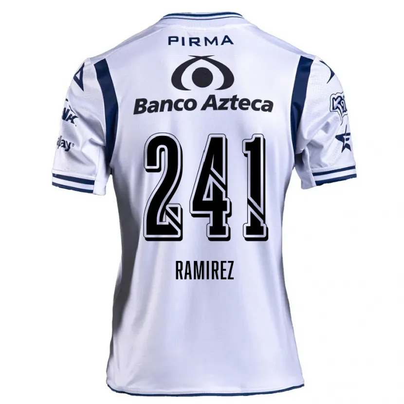Danxen Mænd Eduardo Ramírez #241 Hvid Marineblå Hjemmebane Spillertrøjer 2024/25 Trøje T-Shirt