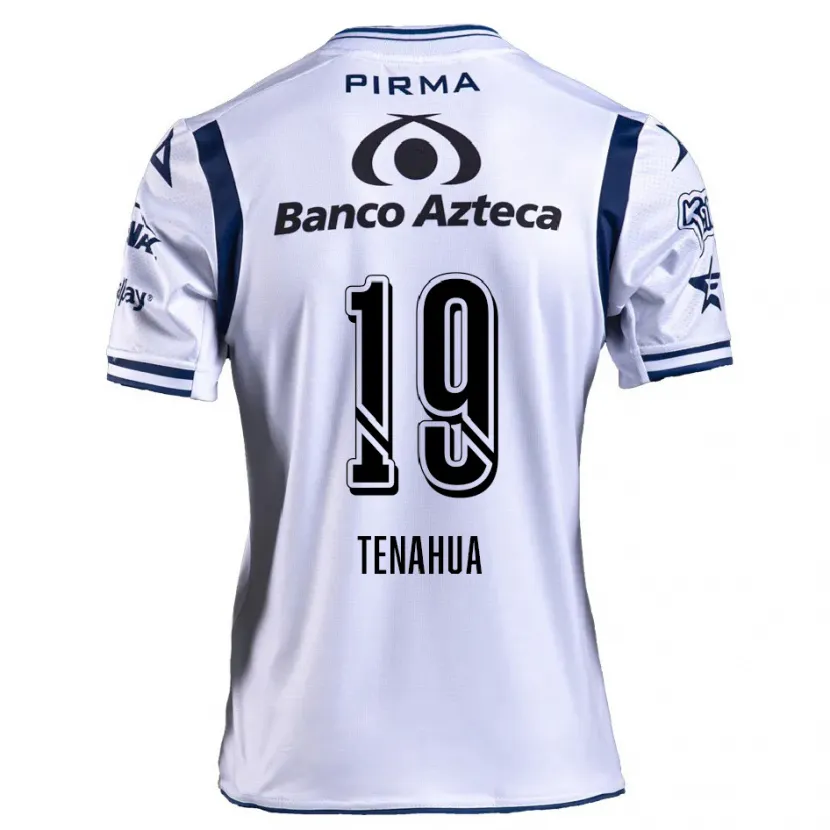 Danxen Mænd Itzia Tenahua #19 Hvid Marineblå Hjemmebane Spillertrøjer 2024/25 Trøje T-Shirt