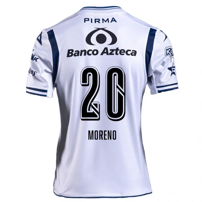 Danxen Mænd Ximena Moreno #20 Hvid Marineblå Hjemmebane Spillertrøjer 2024/25 Trøje T-Shirt