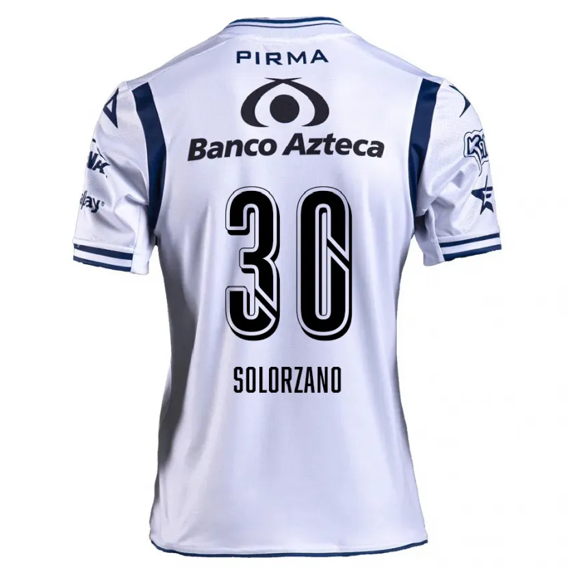 Danxen Mænd Aisha Solórzano #30 Hvid Marineblå Hjemmebane Spillertrøjer 2024/25 Trøje T-Shirt