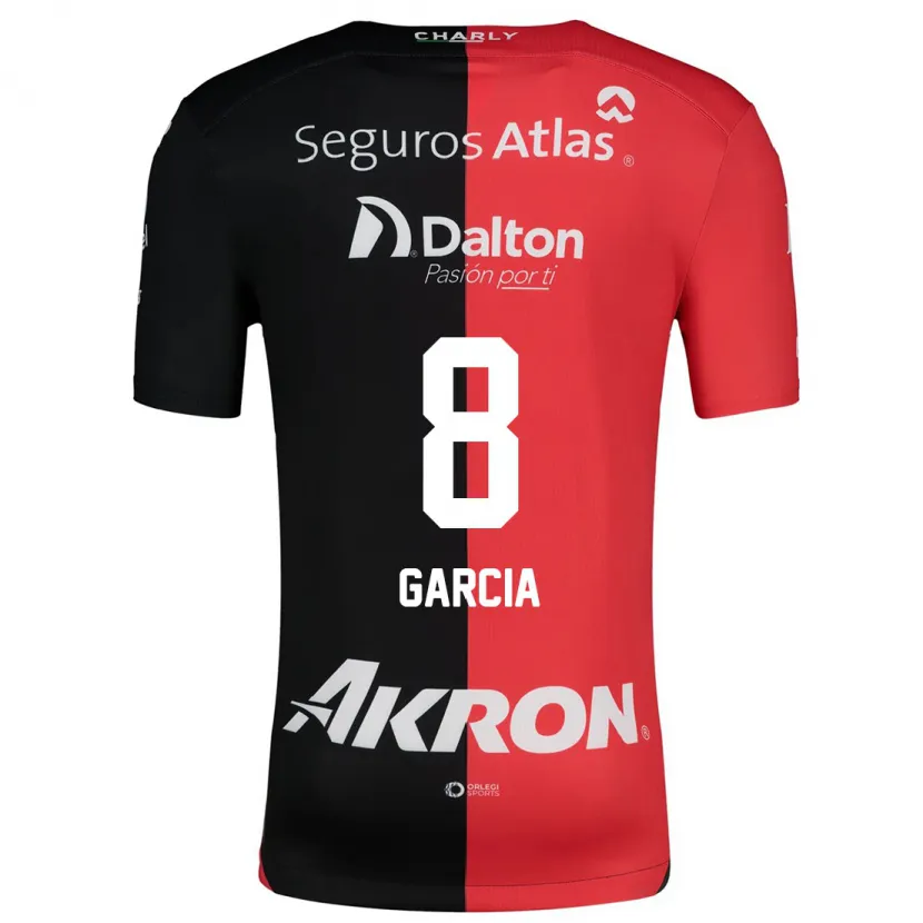 Danxen Mænd Mateo García #8 Rød Sort Hjemmebane Spillertrøjer 2024/25 Trøje T-Shirt