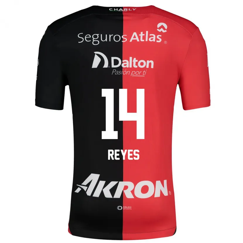 Danxen Mænd Luis Reyes #14 Rød Sort Hjemmebane Spillertrøjer 2024/25 Trøje T-Shirt