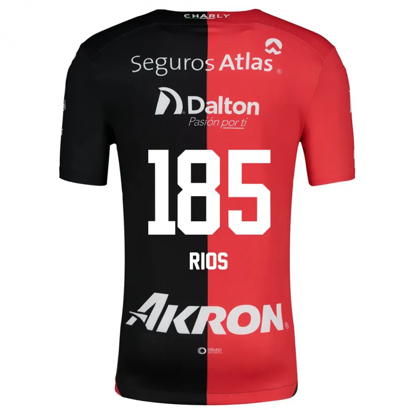Danxen Mænd Víctor Ríos #185 Rød Sort Hjemmebane Spillertrøjer 2024/25 Trøje T-Shirt