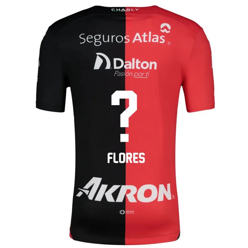 Danxen Mænd Luis Flores #0 Rød Sort Hjemmebane Spillertrøjer 2024/25 Trøje T-Shirt