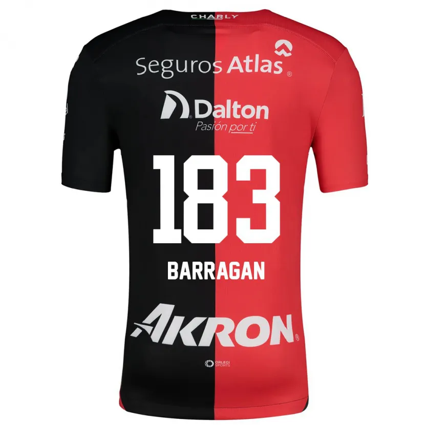 Danxen Mænd Roberto Barragán #183 Rød Sort Hjemmebane Spillertrøjer 2024/25 Trøje T-Shirt