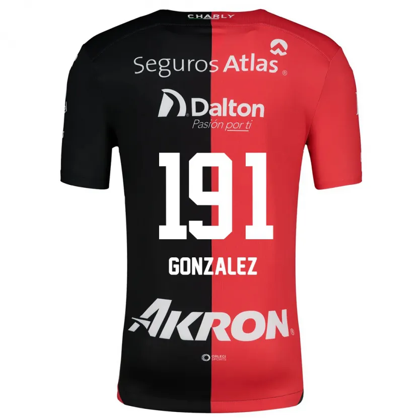 Danxen Mænd Juan González #191 Rød Sort Hjemmebane Spillertrøjer 2024/25 Trøje T-Shirt